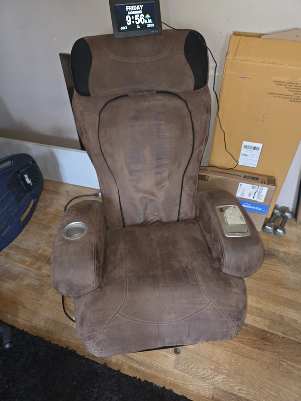 Interactive Health iJoy-250 Massage Chair Brown/Black Side Control Outlets gallery