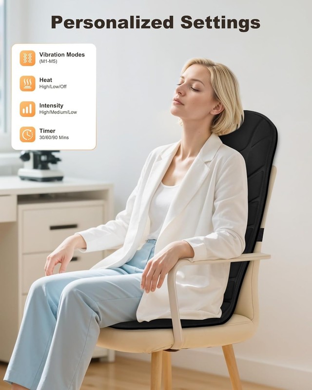 Portable Massage Seat Cushion with Heat - 10 Vibration Motors for Pain Relief gallery