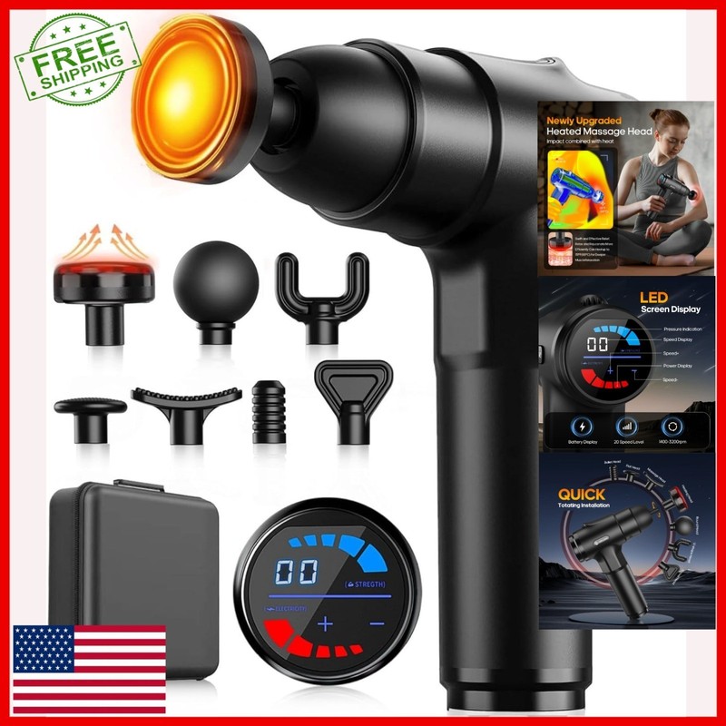 AERLANG Massage Gun with Heat - Deep Tissue Muscle Massager