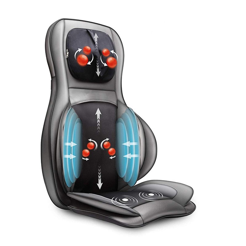 Back Neck Shoulder Waist Hips Massage Seat Chair Cushion w/ 3D Heat & Vibration