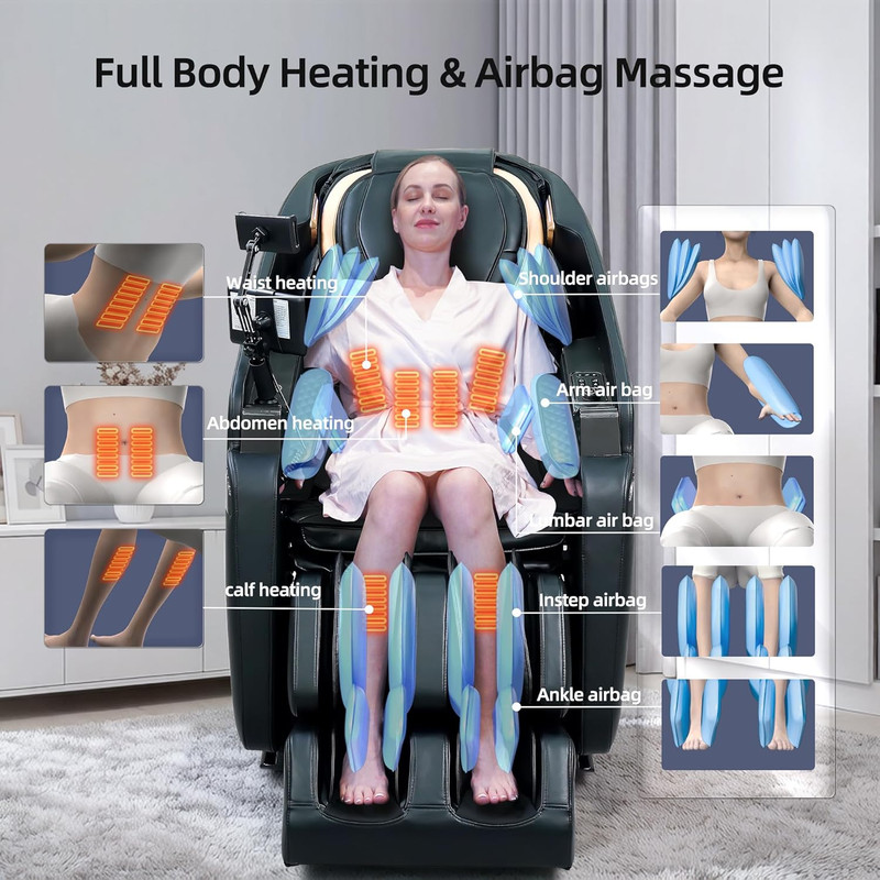 4D Shiatsu Massage Chair with Heat & Zero Gravity - Full Body Relief at Home gallery
