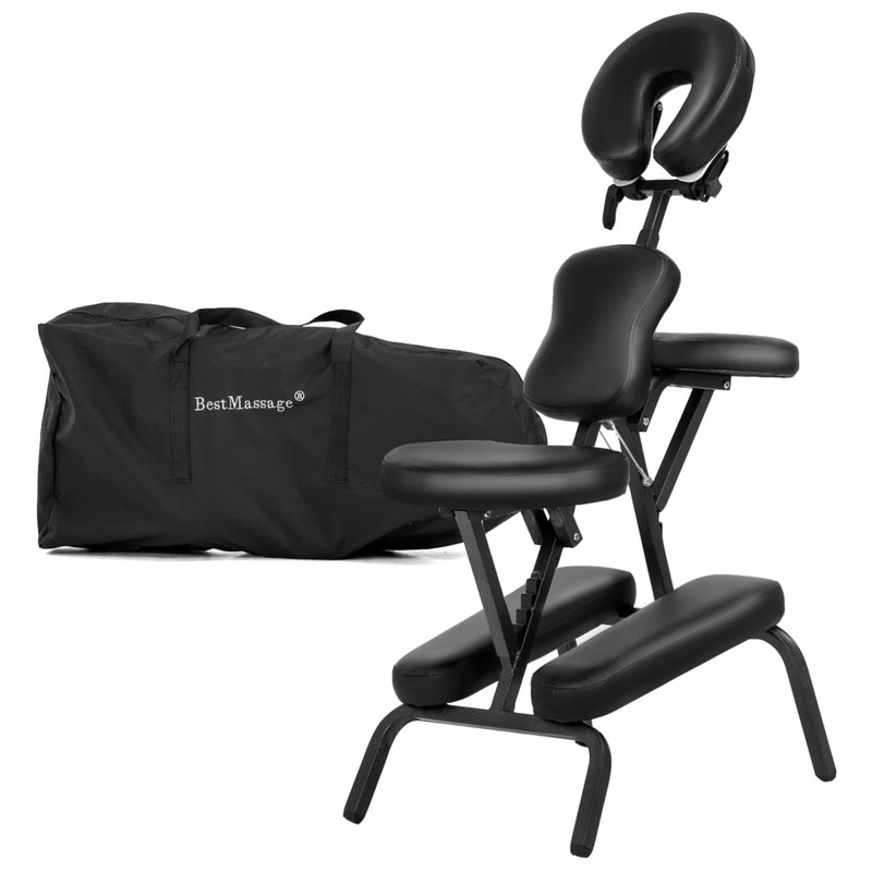 Lightweight Adjustable Massage Chair for Tattoo & Spa with Water-Resistant Cover