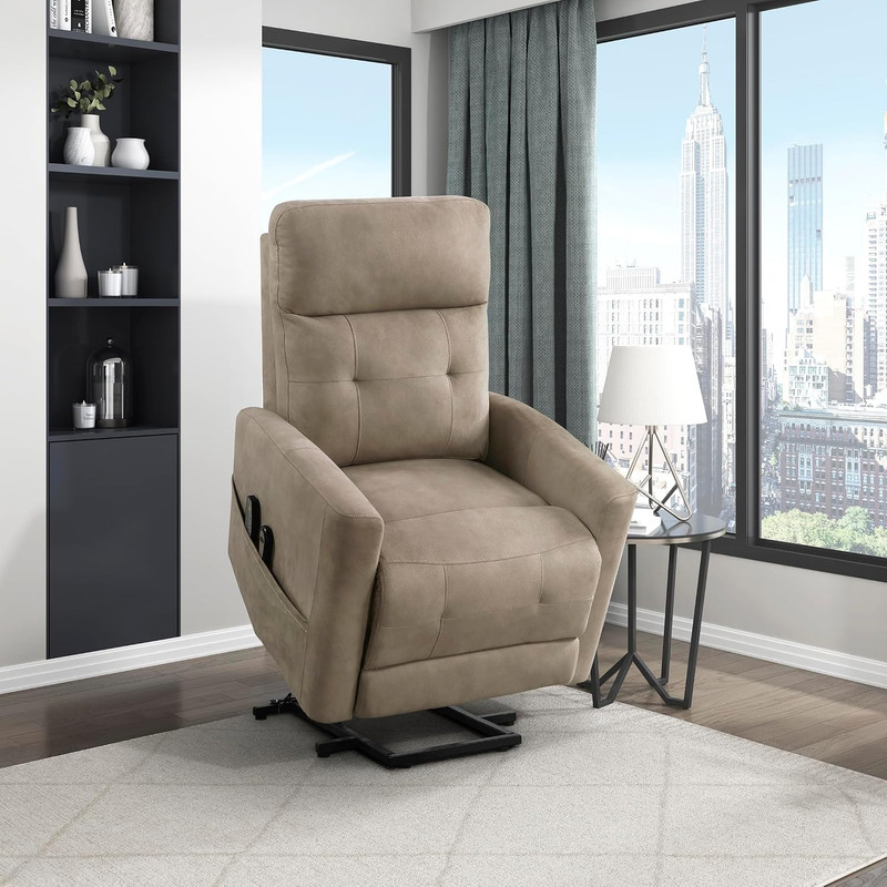 Power Lift Recliner with Heat and Massage for Adults Elderly Ergonomic, Textured gallery
