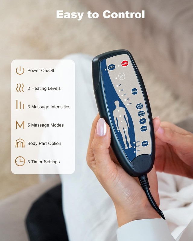 Luxurious Back Massager Chair Pad - 9 Motors, Folding & Whisper-Quiet Design gallery