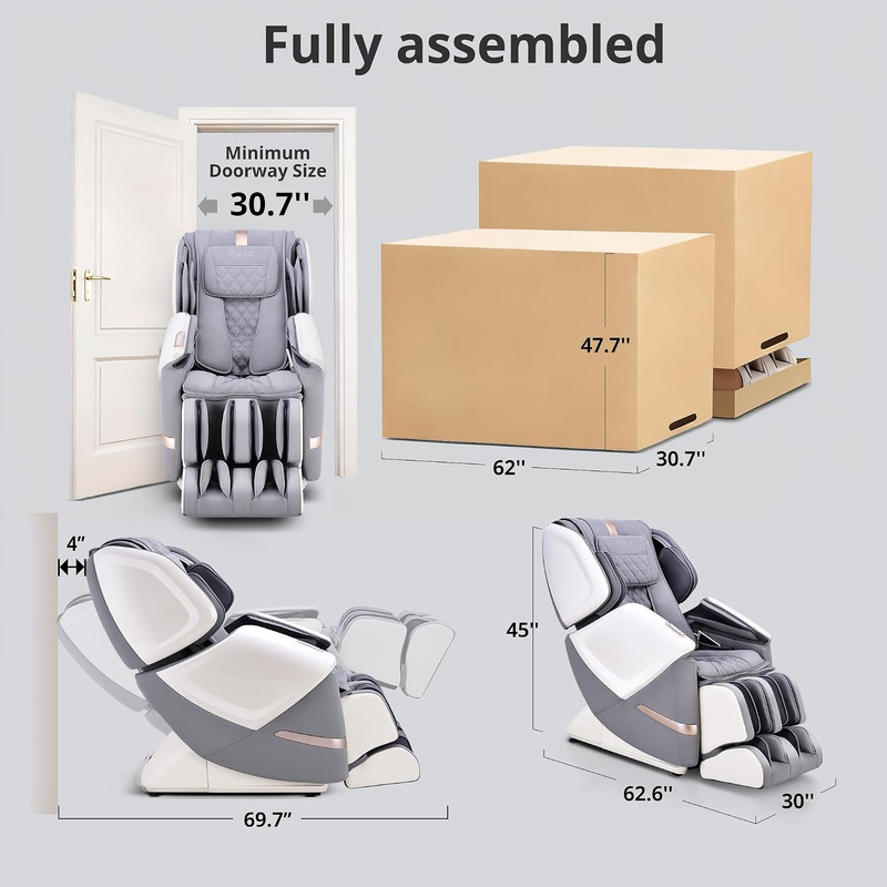 4D Full Body Massage Chair with Heating, Bluetooth, and Extended SL-Track gallery