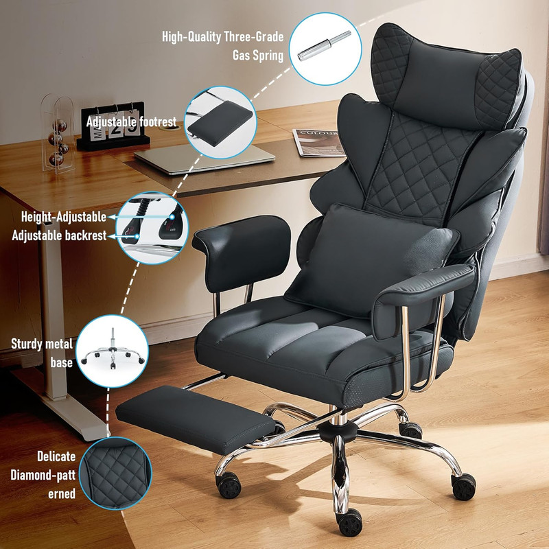 DYHOME 500 Lbs Reclining Massage Office Chair with Foot Rest, Kneading Massage H gallery