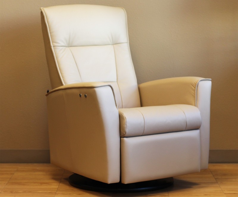 Fjords Ulstein Swing Relaxer Large Swivel Power Recliner Chair Sandel Leather gallery