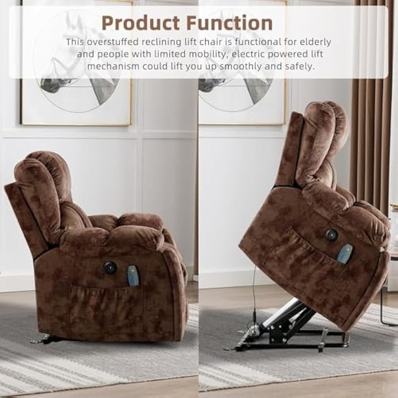 CANMOV Power Lift Recliner Chair for Elderly with Massage and Heated，Cup Holder gallery