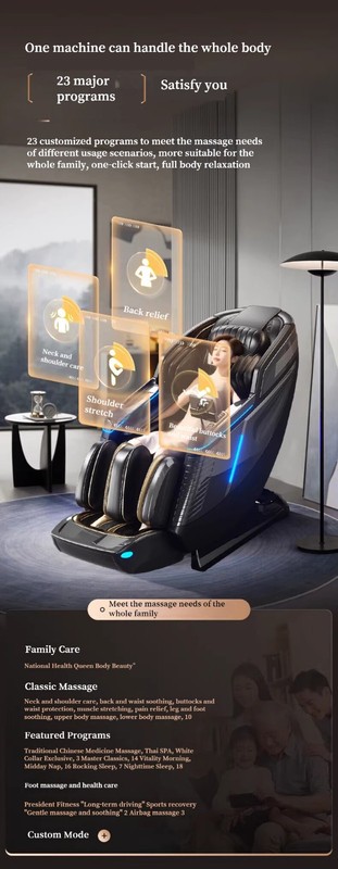 UKL 3 Years Warranty Dual-4D Core Zero Gravity Full Body Luxury AI Massage Chair gallery