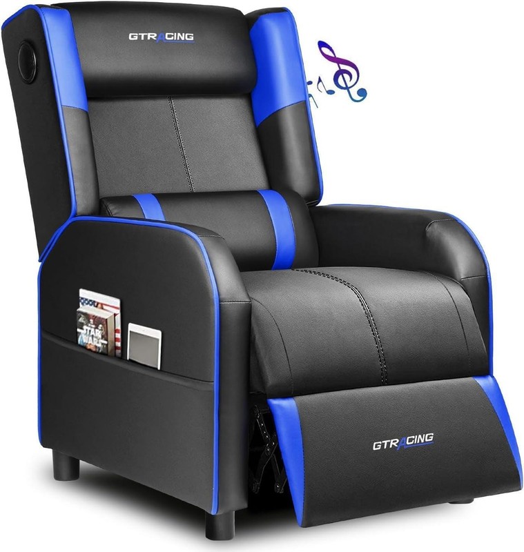 Racing Style Gaming Recliner Chair with Bluetooth Speakers
