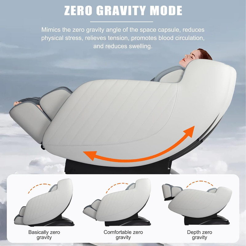 Zero Gravity Full Body Massage Chair with Bluetooth & Heat Therapy, Blue gallery