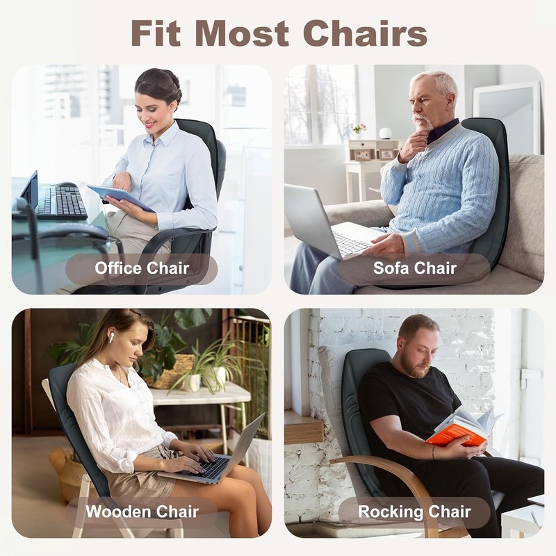 Massage Chair Pad with 10 Vibration Motors & Heating—Perfect for Office and Home gallery