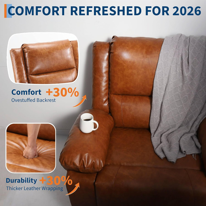 Heated Massage Power Lift Recliner Chair for Seniors - PU Leather, Adjustable gallery