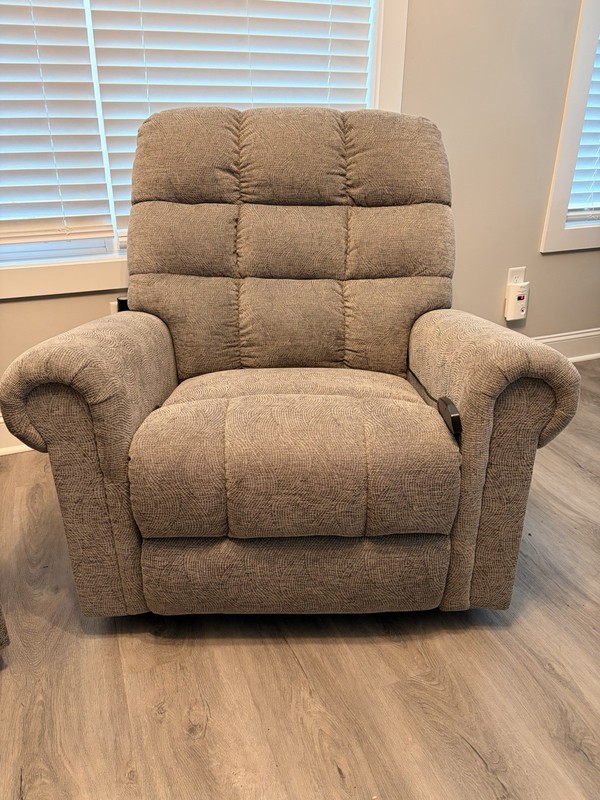 Set of 2 Gray Fabric Recliner Chairs Heated Vibration Massage w/ Wired Remotes gallery