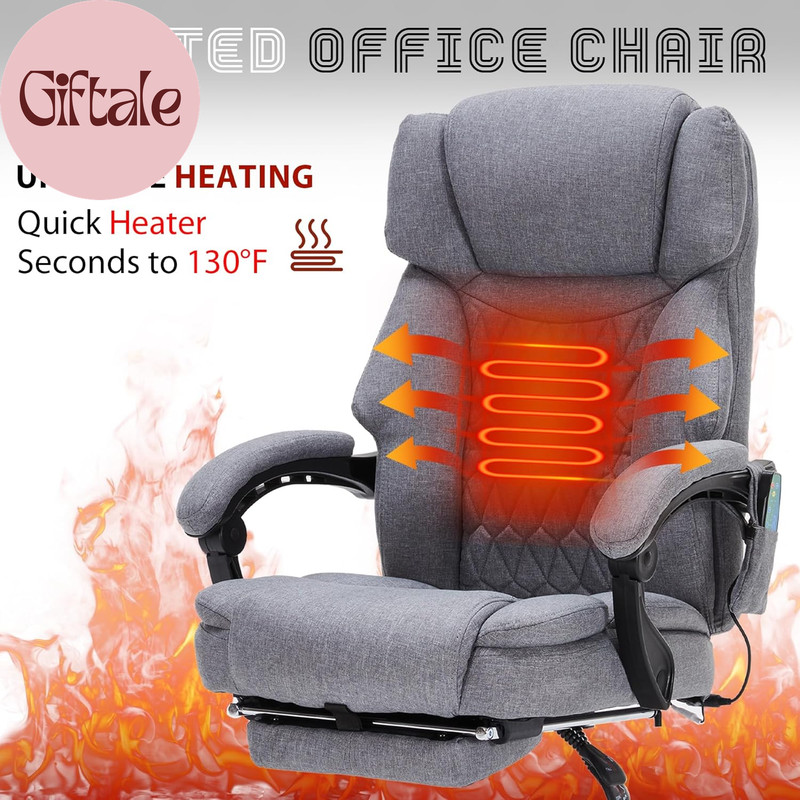 Massage Office Chair with Heat,Reclining Office Chair with Foot Rest,6 Points Vi gallery