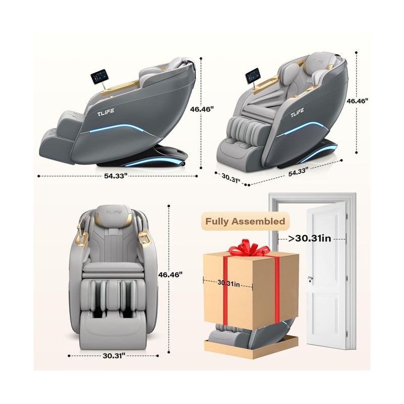 TLIFE Massage Chair Full Body, 160°Zero Gravity Recliner with Body Scan, 50 gallery