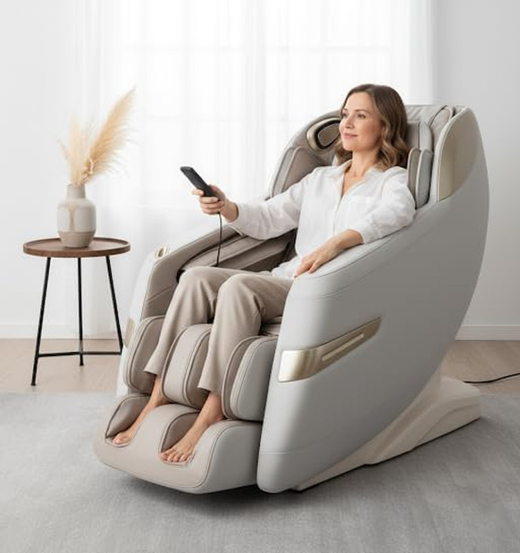 Titan Quantum Massage Chair – Taupe, Full Body, Zero Gravity, Custom Programs