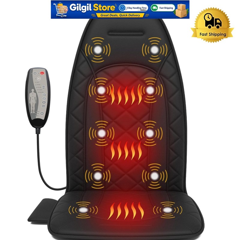 Portable Vibration Massage Pad with Heat – Stress Relief Seat Cushion for Office
