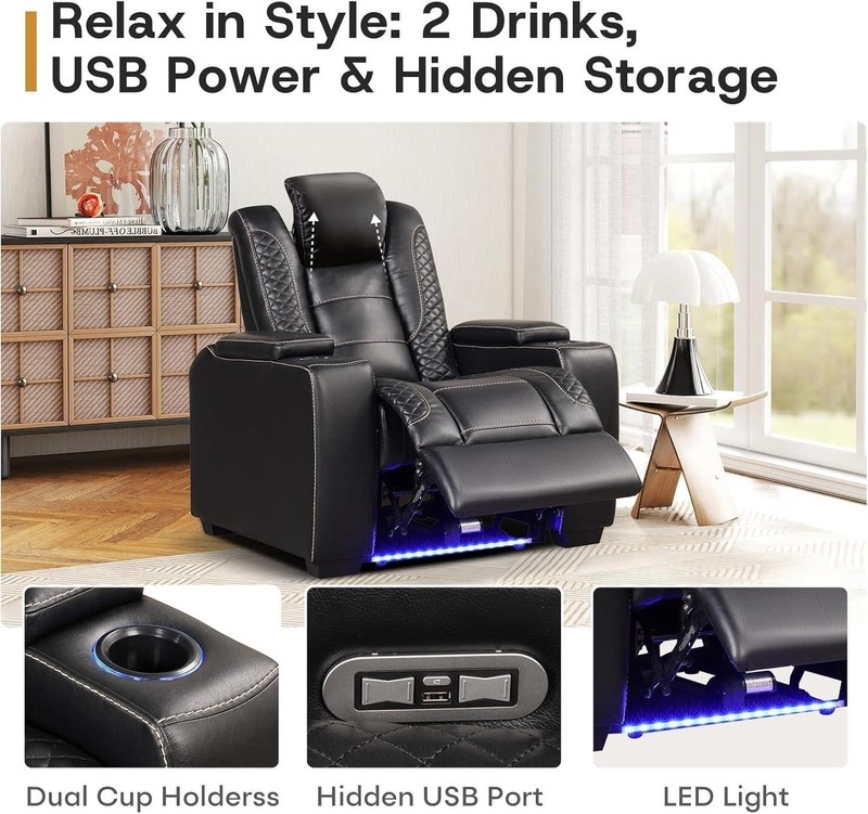 CANMOV Power Recliner Home Theater Seating, Electric Recliner Chair gallery