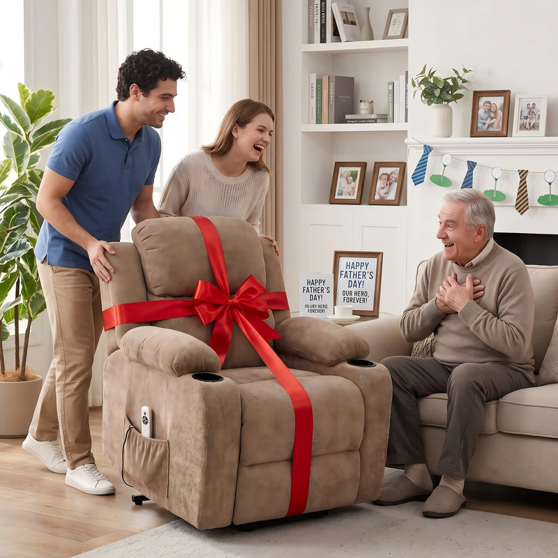 Power Lift Recliner Chair Elderly Infinite Position Heated Massage Stand 350LBS