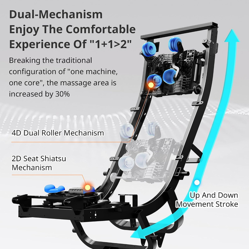 4D Full Body Massage Chair with Heating, Bluetooth, and Extended SL-Track gallery