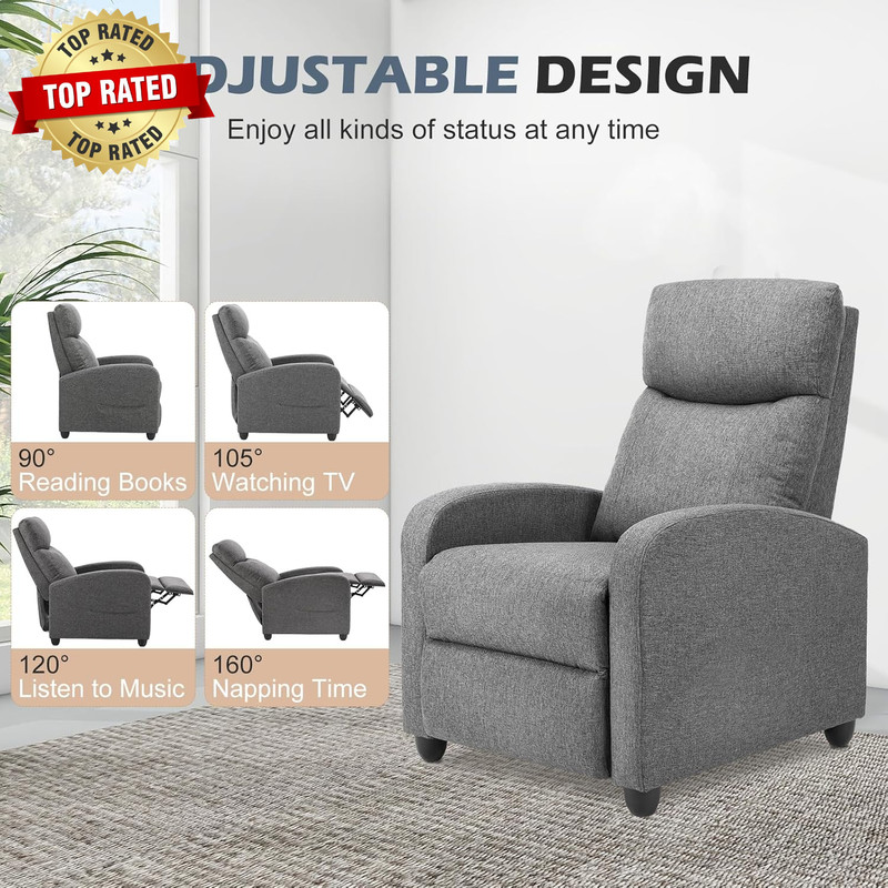 Massage Recliner Chair for Adults, Adjustable Home Theater Seating with Lumbar S gallery