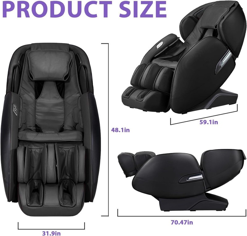 Massage Chair, SL Track Full Body Zero Gravity Shiatsu Massage Chair w/Bluetooth gallery