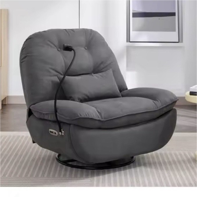 Gray Fabric Electric Massage Chair with Remote Control