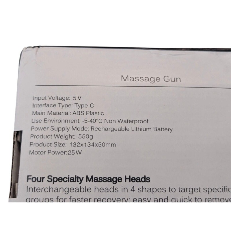 Portable Mini Handheld Massage Gun CX-157 Rechargeable 4 Interchangeable Heads gallery
