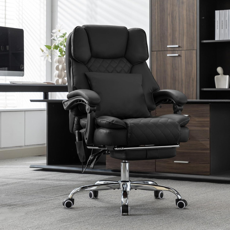 Kneading Massage Office Chair with Heated,90-135° Reclining Executive Office Cha gallery