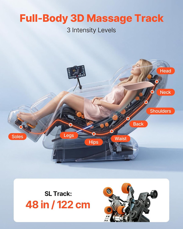3D Zero-Gravity Full Body Massage Chair with Heat & Bluetooth for Home/Office gallery