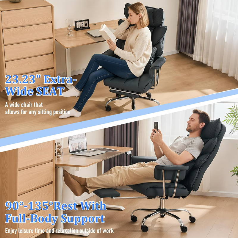 DYHOME 500 Lbs Reclining Massage Office Chair with Foot Rest, Kneading Massage H gallery