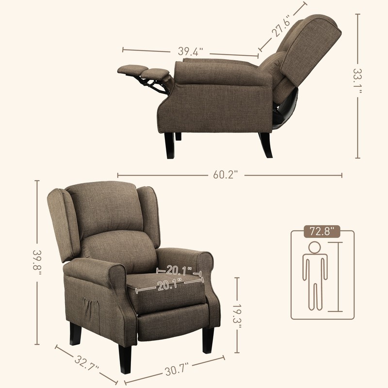 Relaxing Fabric Heated Massage Chair Vibrating Recliner Sofa With Remote Control gallery