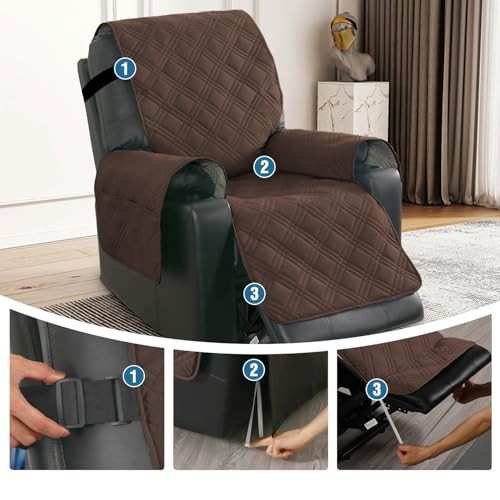 100% Waterproof Recliner Chair Cover Non-Slip Reclining Cover for Brown/Beige gallery