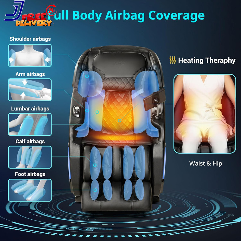 Full Body Shiatsu Massage Chair with Heat Zero Gravity & Bluetooth Speaker gallery