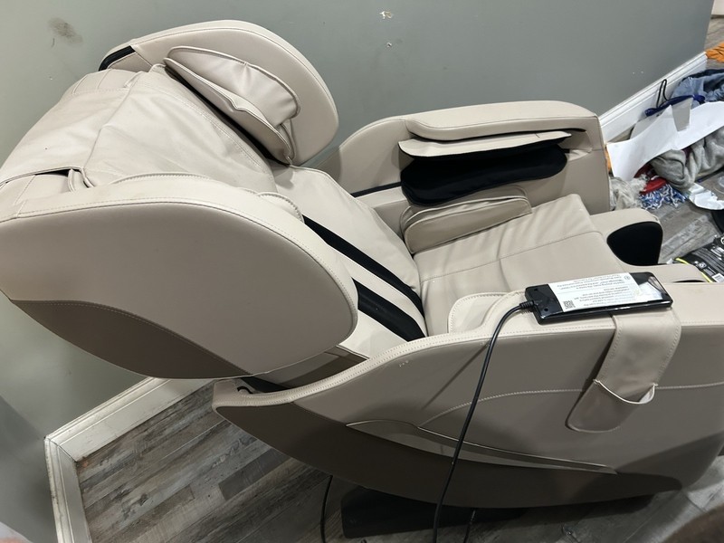 Real Relax Electric Zero Gravity Massage Recliner Chair w/ Remote, Beige/Black gallery