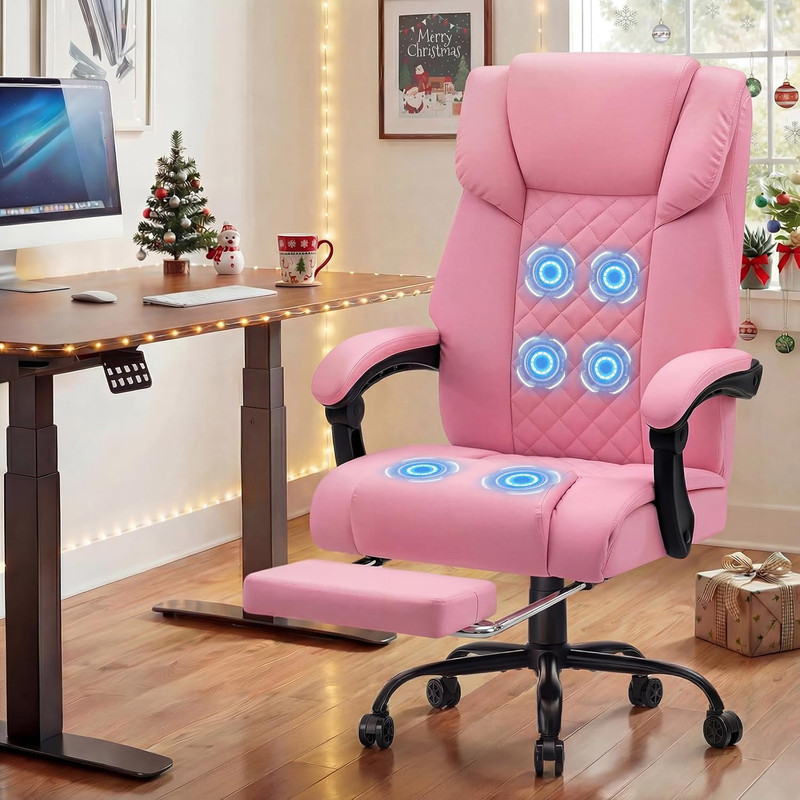 400Lbs Massage Office Chair with Foot Rest 6 Points Vibration Ergonomic Executiv gallery