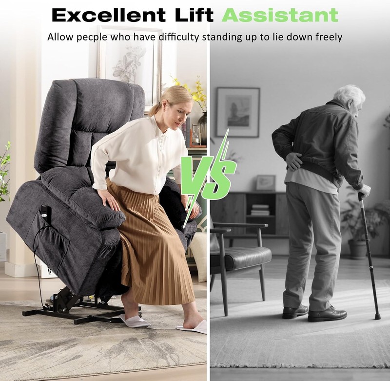 Power Lift Recliner Chair W/ Massage & Heat Elderly,Electric Lift Chair W/ USB gallery