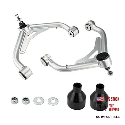 Front Upper Control Arms, 2pc 2-4'' Lift Silver White for Silverado/Sierra