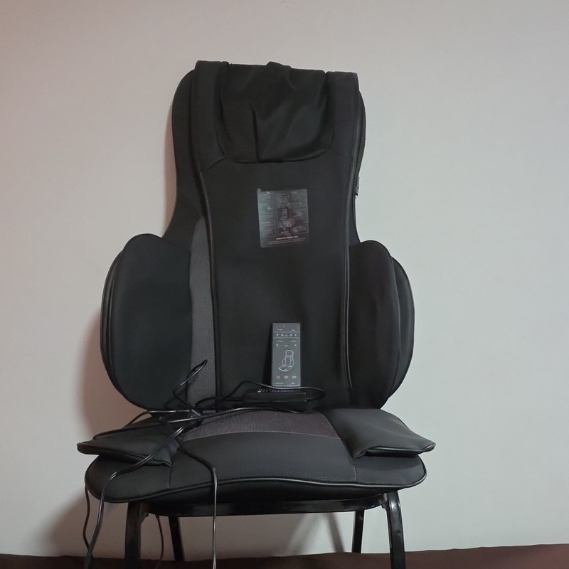 Snailax Massage Chair Cushion w/ Heat & Remote Control, Black/Gray