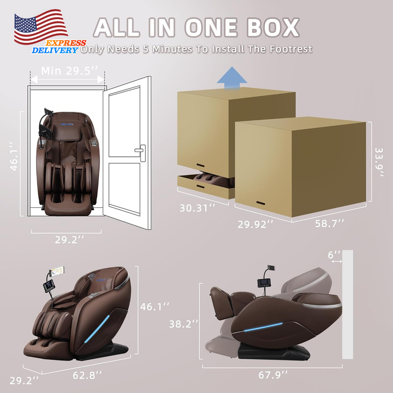 2026 A303C Massage Chair Full Body Zero Gravity Recliner with SL Track Body Scan gallery