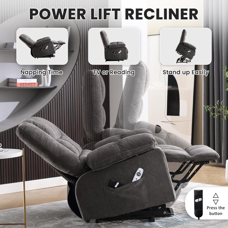 Power Lift Recliner Chair Elderly W/ Vibration Massage & Heating Functions gallery