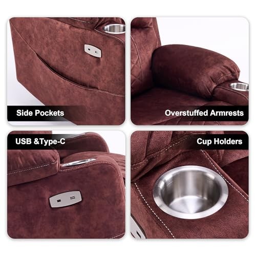 Electric Power Lift Recliner Chair big and tall for Elderly, Oversized Wine Red gallery