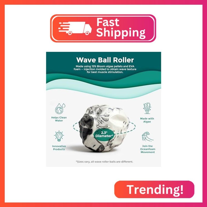 Oceanfoam Wave Massage Ball Roller – Textured Lacrosse Ball, Plantar Fasciitis R gallery