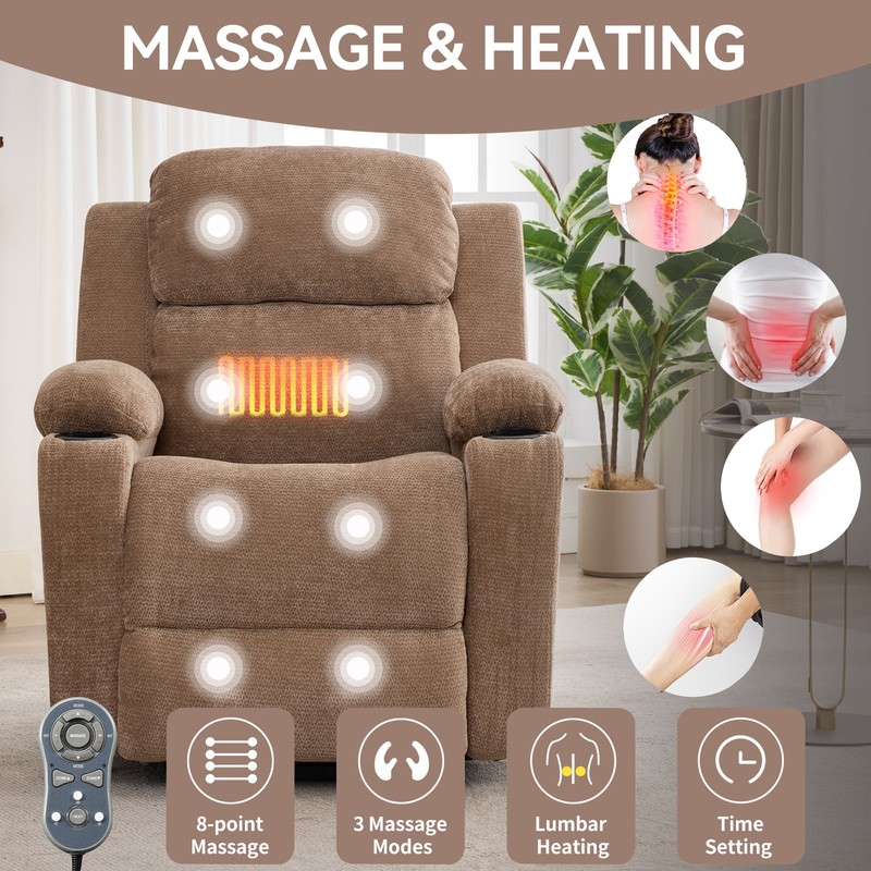 350 lbs Power Lift Recliner Chair w/ 8-Point Vibration Massage & Heat Heavy Duty gallery