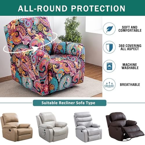 Recliner Covers 4 Pieces Stretch Lazy Boy Recliner Chair Covers That Stay in 2 gallery
