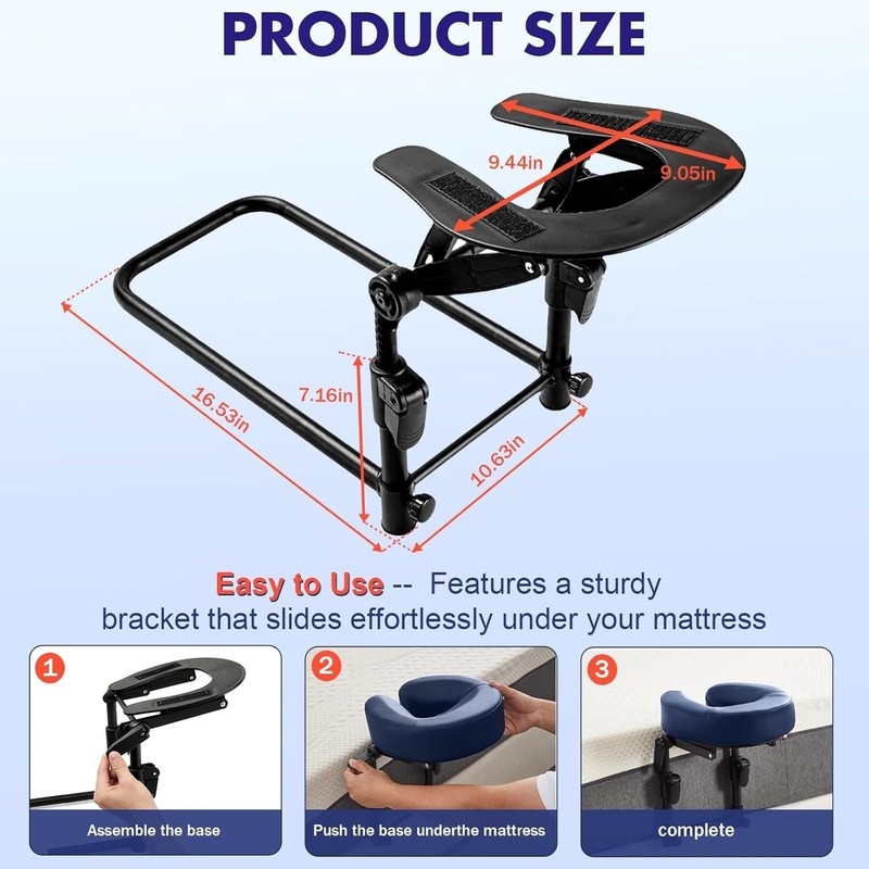 Versatile Bed Massage Headrest with Memory Foam – 6-17 Inch Adjustable Height gallery