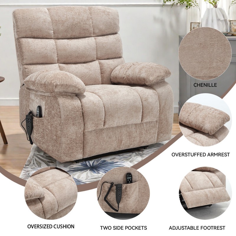 Lift Recliner Chair Heat Massage Chair Dual Motor Infinite Position Up to 350LB gallery