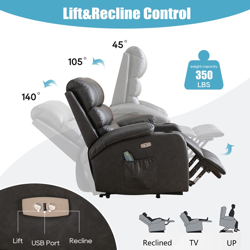 Power Lift Recliner Chairs Technical Fabric Electric Recliner gallery