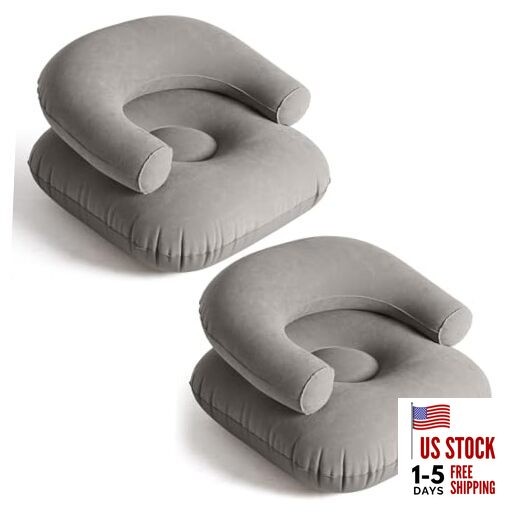 Pcs Inflatable Lounge Chair Deck Chair Lazy Sofa, Blow Up, Folding, 2 Dark Grey